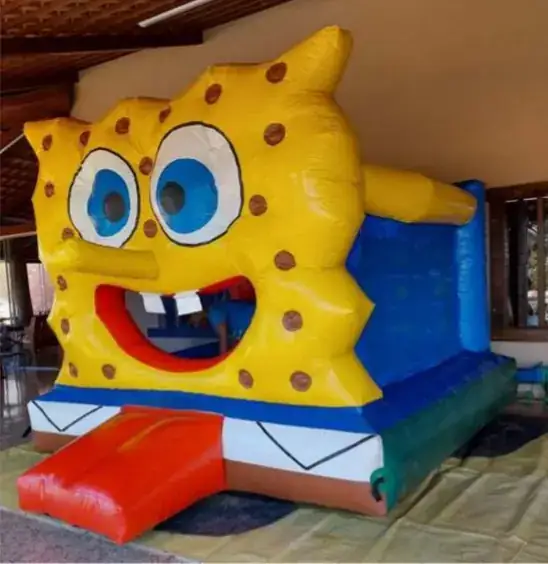 Pula-Pula Bob Esponja montado em festa